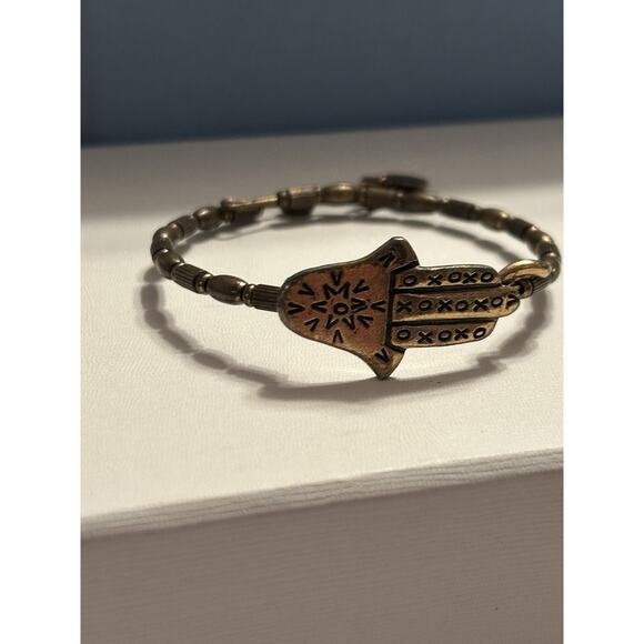 ALEX AND ANI Vintage Sixty Six Hamsa Wrap Bracelet Gold Tone Hand of Fatima - Picture 3 of 5